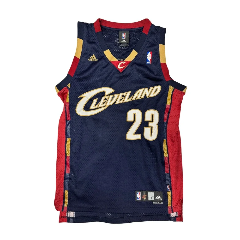 Adidas LeBron James Cleveland Cavaliers Jersey Navy Blue NBA 23 Mens Small 7993A